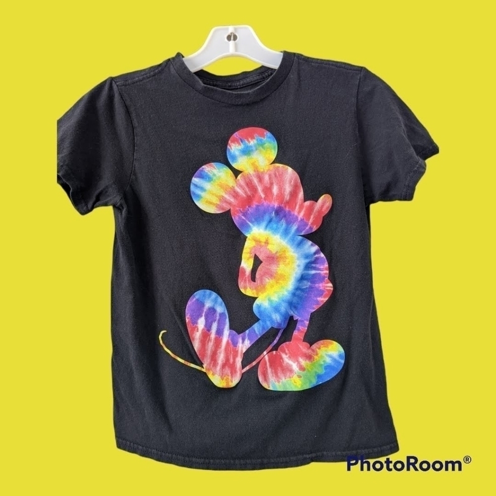 Disney (kids) Black Cotton Tie Dye Mickey tshirt Medium